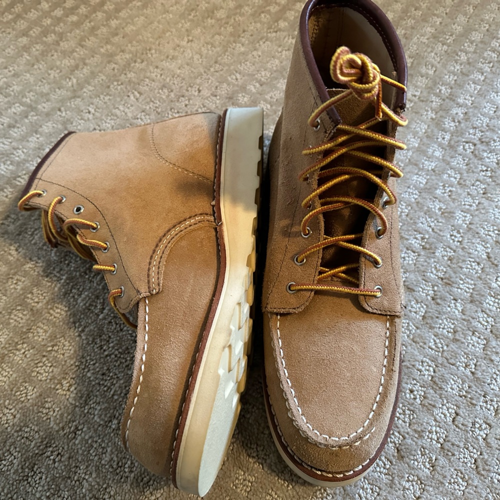 AS NEW women’s red wing moc toe boots 3376 sand Mojave rough out suede size 9.5 - Picture 4 of 14